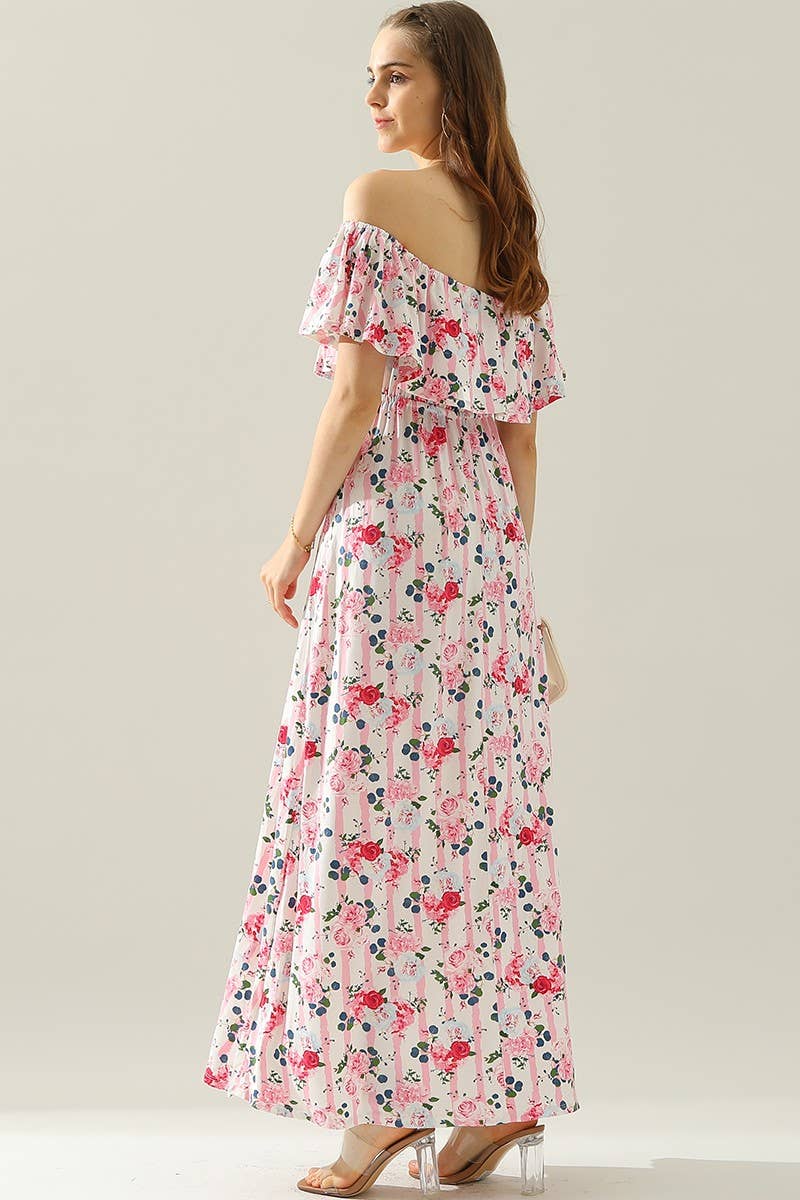 CWDMD818_LAYERED OFF THE SHOULDER MAXI DRESS: BLACK / (S) 1