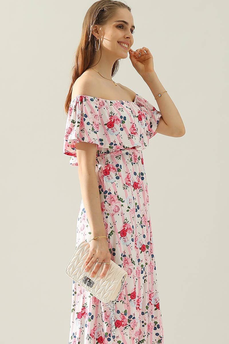 CWDMD818_LAYERED OFF THE SHOULDER MAXI DRESS: BLACK / (XL) 1